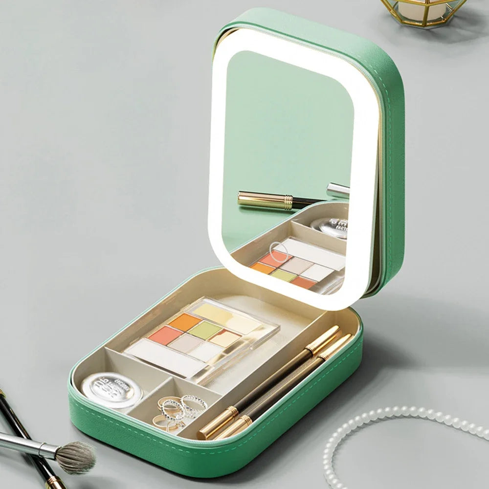 Portable LED Mirror Makeup Box