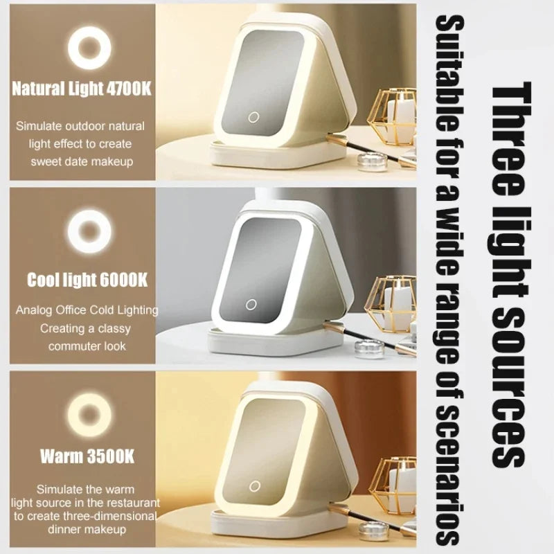 Portable LED Mirror Makeup Box