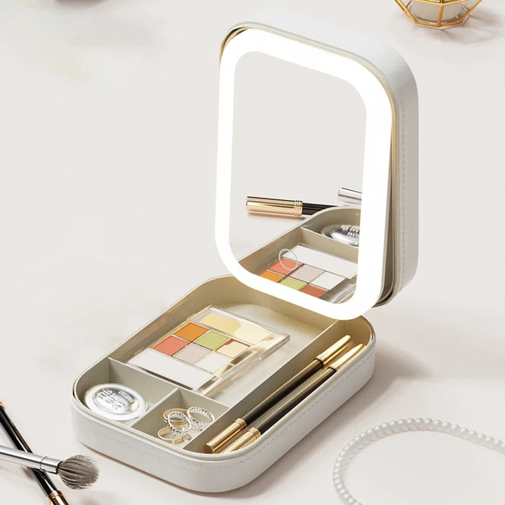 Portable LED Mirror Makeup Box