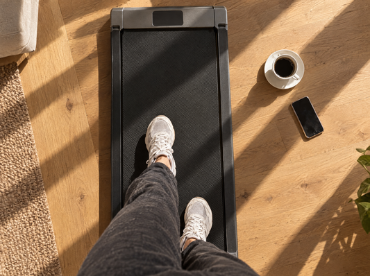 Walking on the Move 20 Walking Pad at home, seen from above