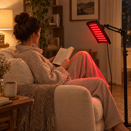 Evening wind-down with the Glow 20 Red Light Lamp